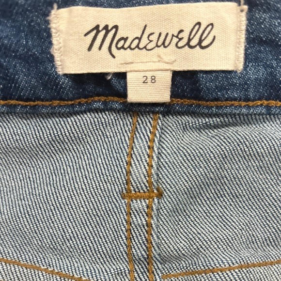 Madewell Denim Button Front A Line Mini Skirt Dark Wash Size 28 Anthropologie - Picture 7 of 8
